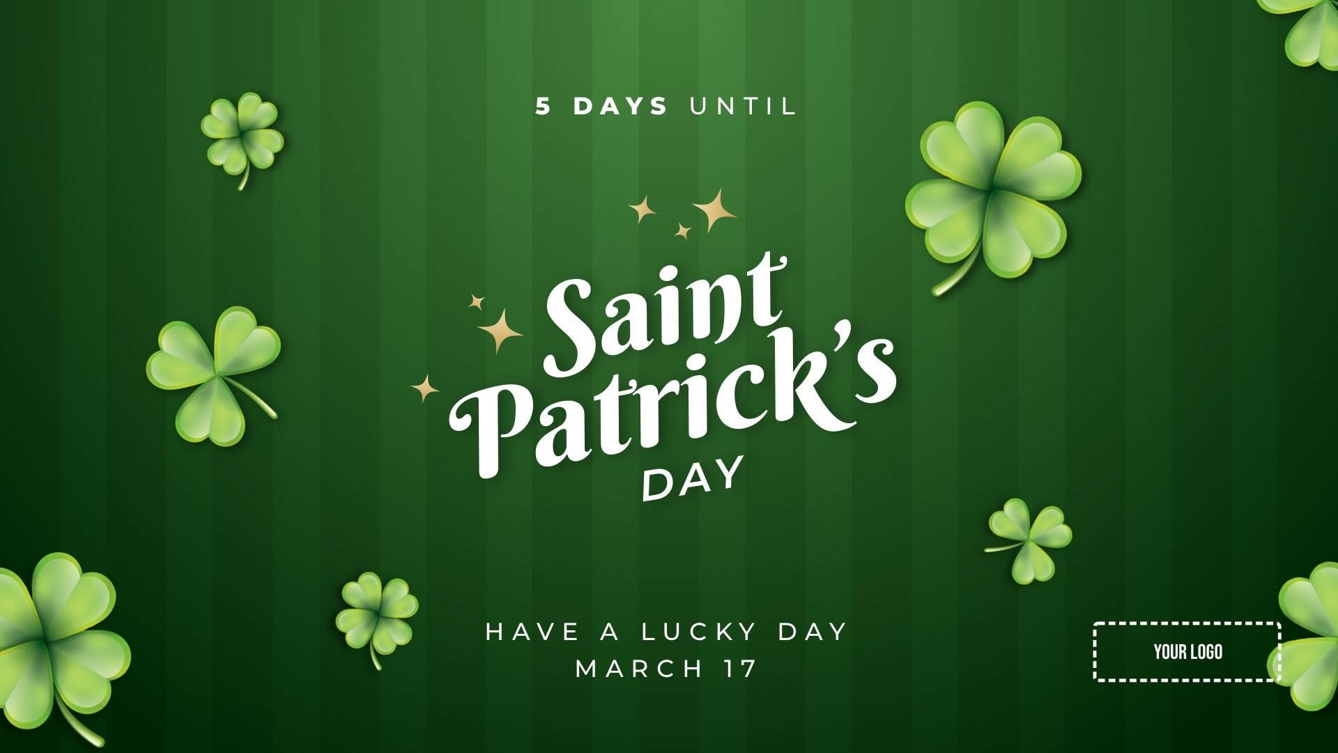 Saint Patrick's Day Countdown Digital Signage Template